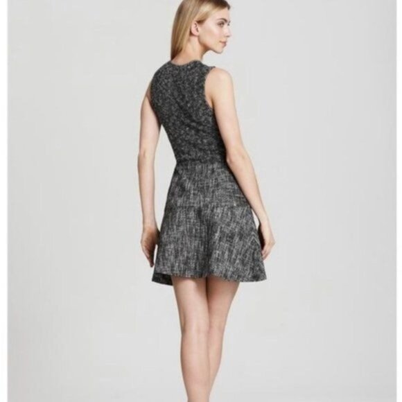 Theory Tweed Cozma Aglow Fit Flare Contrast Menswear Dress - Picture 7 of 11